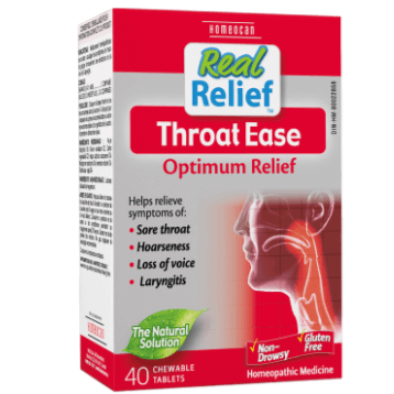 Real Relief Throat Ease - 40 Chew Tabs Homeopathic at Village Vitamin Store