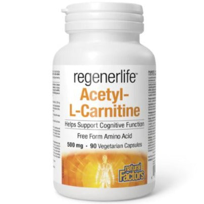 RegenerLife Acetyl-L-Carnitine 500 mg 90 Vegetarian Capsules Supplements - Amino Acids at Village Vitamin Store