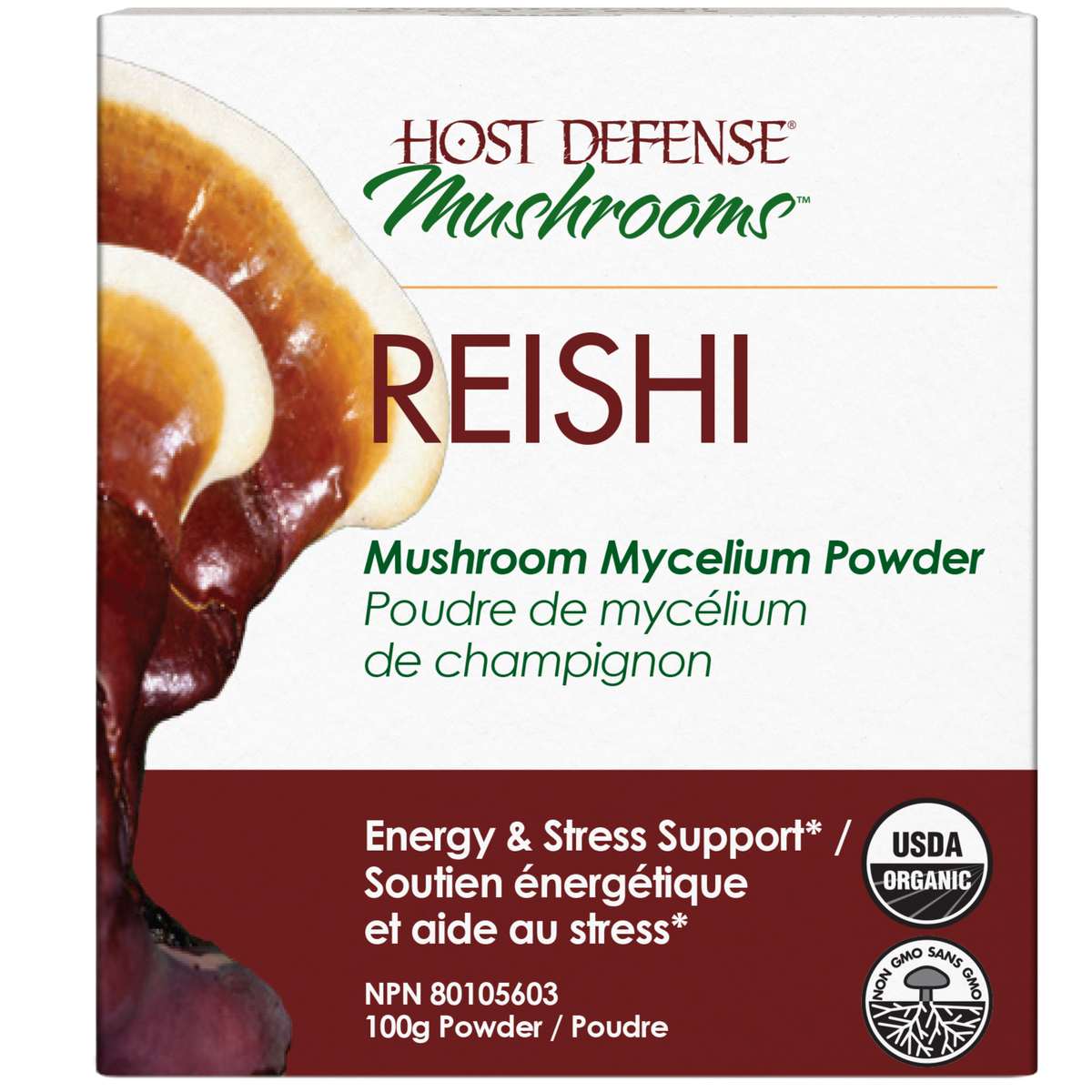 Host Defense Reishi Mushroom Mycelium Powder 100g Supplements at Village Vitamin Store