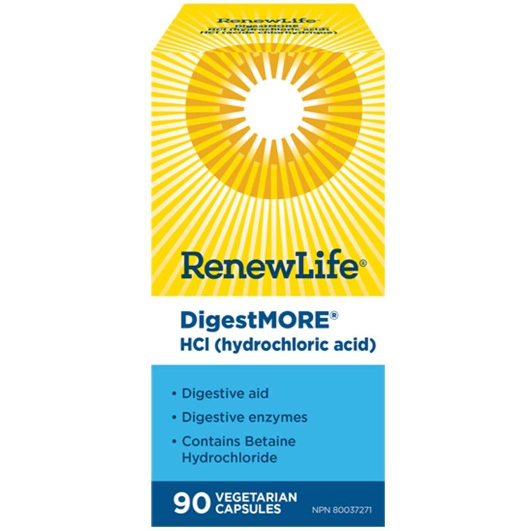 Renew Life Digest More With HCL 90 Caps Supplements - Digestive Enzymes at Village Vitamin Store