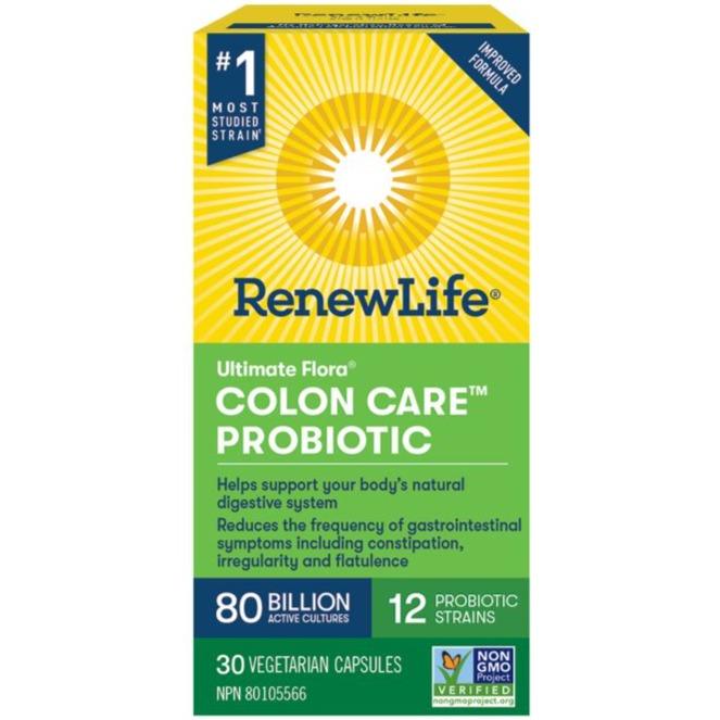 RenewLife Ultimate Flora Colon Care Probiotic 80 Billion 30 Veggie Caps Supplements - Probiotics at Village Vitamin Store