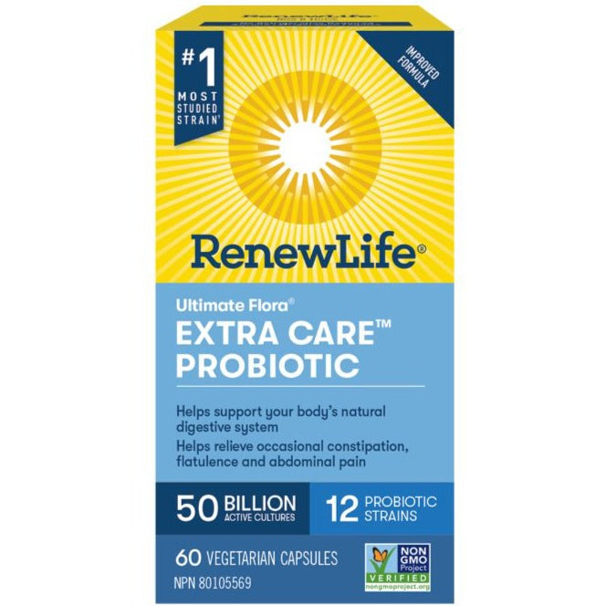 Renew Life Ultimate Flora Extra Care 50 Billion 60 Veggie Caps Supplements - Probiotics at Village Vitamin Store