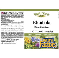 Natural Factors Rhodiola 150mg 60 Caps Supplements at Village Vitamin Store