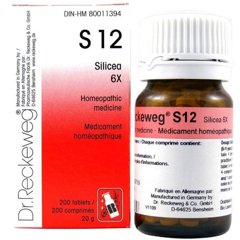 Dr. Reckeweg S12 6X Silicea 200 Tablets Homeopathic at Village Vitamin Store