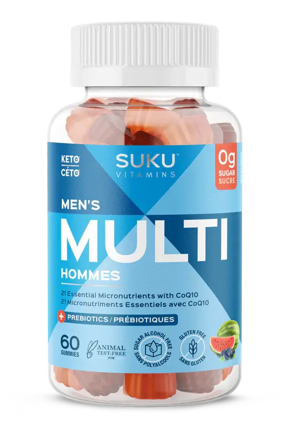 Suku Vitamins The Complete Men's Multi Plus CoQ10 & Fibre 60 Gummies