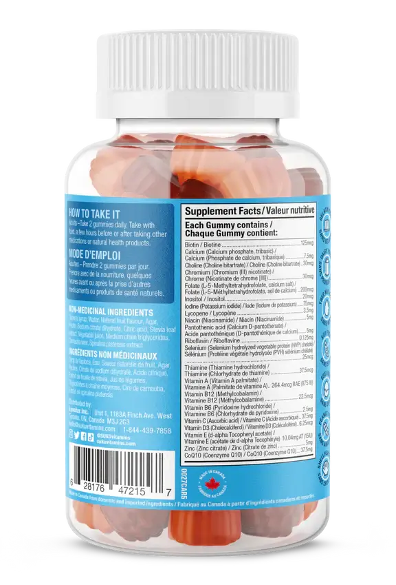 Suku Vitamins The Complete Men's Multi Plus CoQ10 & Fibre 60 Gummies