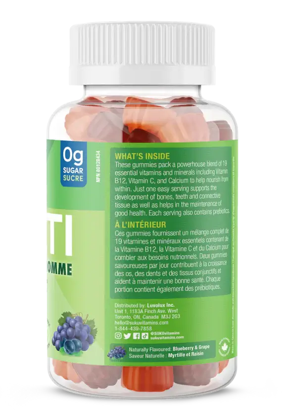 Suku Vitamins Teen Boy Total Multi 60 Gummies