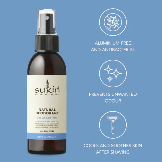 Sukin Natural Deodorant Spray Fresh Cotton 125ml