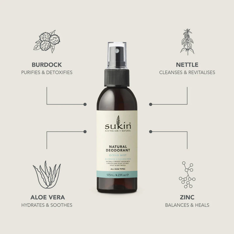 Sukin Natural Deodorant Spray Ocean Mist 125ml