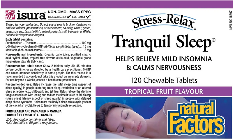 Natural Factors Stress-Relax Tranquil Sleep 120 Chewable Tabs