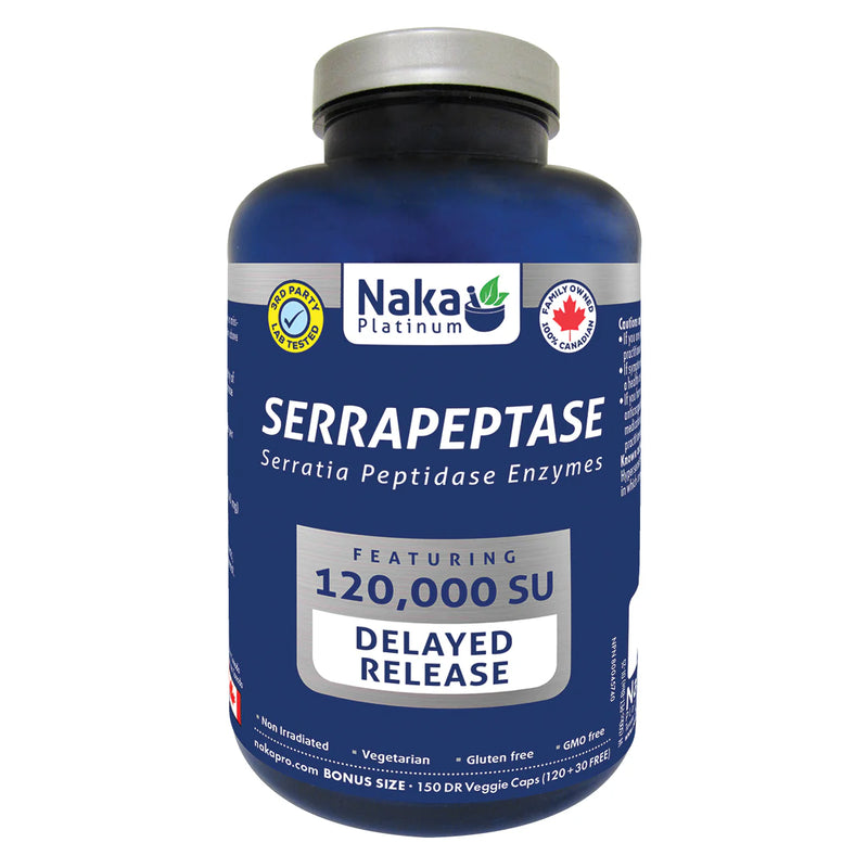 Naka Serrapeptase Serratia Peptidase Enzymes 150 DR Veggie Caps