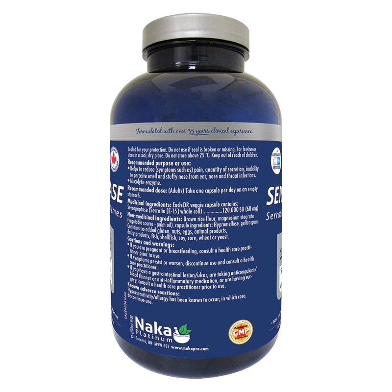 Naka Serrapeptase Serratia Peptidase Enzymes 150 DR Veggie Caps