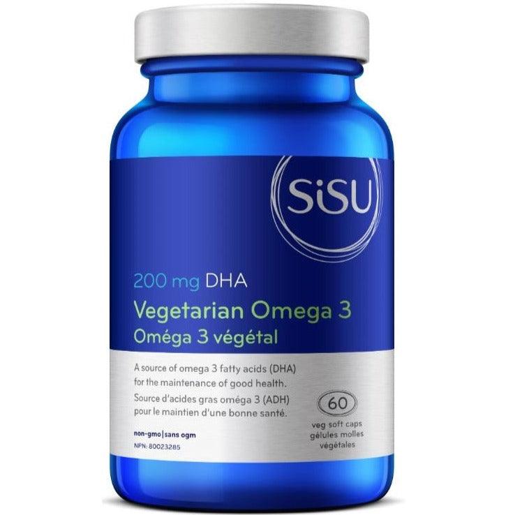 Sisu Vegetarian Omega 3 with DHA 200 mg 60 Softgels Supplements - EFAs at Village Vitamin Store