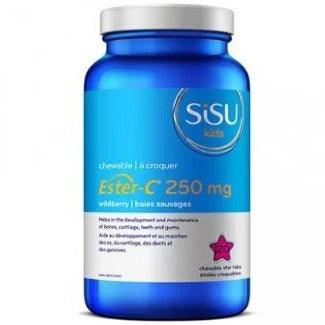 Sisu Kids Ester-C 250mg WildBerry 120 Chewable Tabs Supplements - Kids at Village Vitamin Store