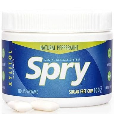 Spry Gum Peppermint 100pcs. Food Items at Village Vitamin Store