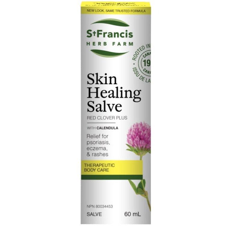 St. Francis Skin Healing Salve 60ml(Formerly Red Clover Plus Salve) Personal Care at Village Vitamin Store