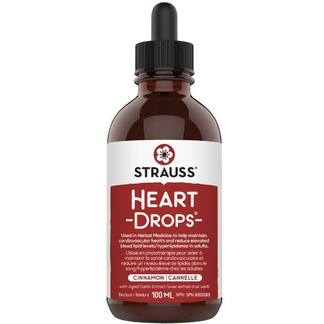 Strauss Heartdrops Cinnamon 100mL Supplements - Cardiovascular Health at Village Vitamin Store