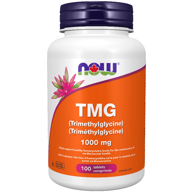 NOW TMG 1000mg 100 Tablets Supplements - Cardiovascular Health at Village Vitamin Store
