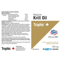 Trophic Neptune Krill Oil 500mg 60 Capsules Supplements - EFAs at Village Vitamin Store