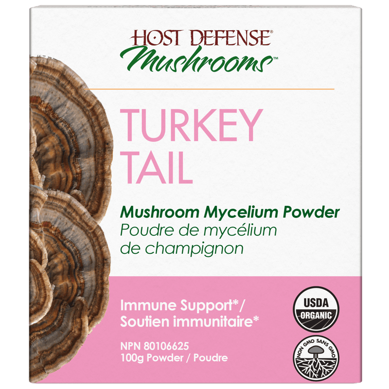 Host Defense Turkey Tail Mushroom Mycelium Powder 100g Supplements - Immune Health at Village Vitamin Store