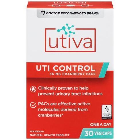 Utiva UTI Cranberry PACs 30 Veggie Caps