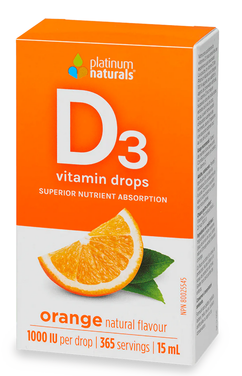 Platinum Naturals Vitamin D3 Drops Orange 15mL