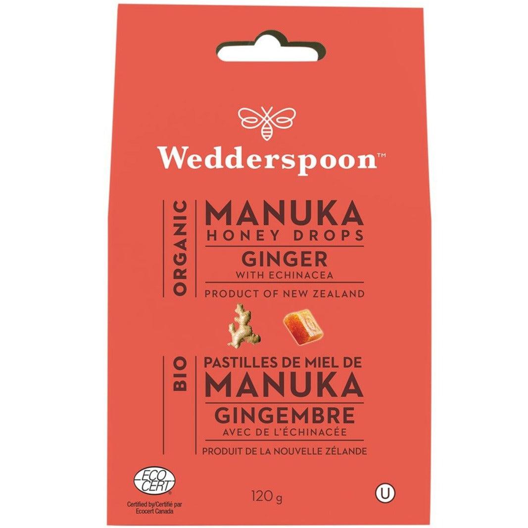Wedderspoon Organic Manuka Honey Drops (Ginger) - 120g Cough, Cold & Flu at Village Vitamin Store