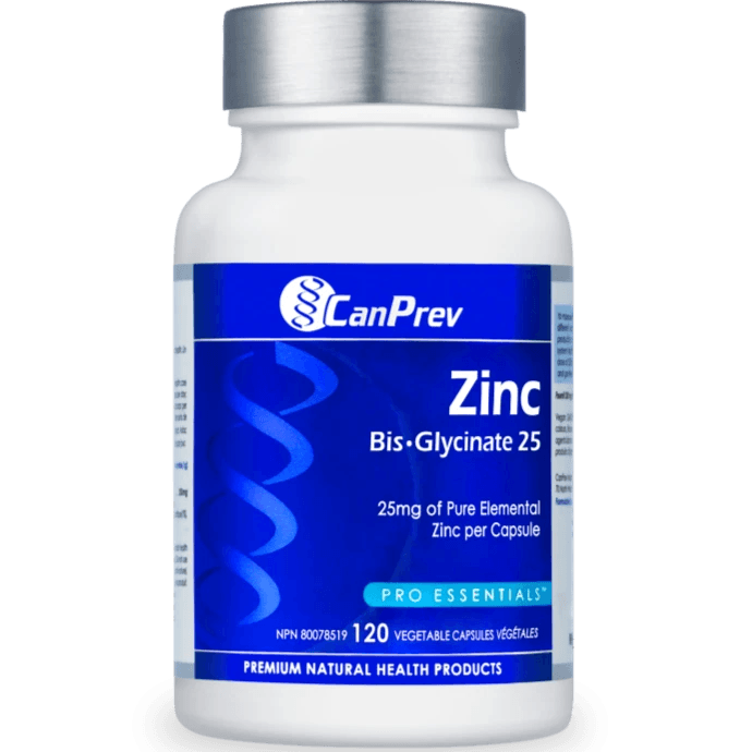 CanPrev Zinc Bis-Glycinate 25 120 Veggie Caps