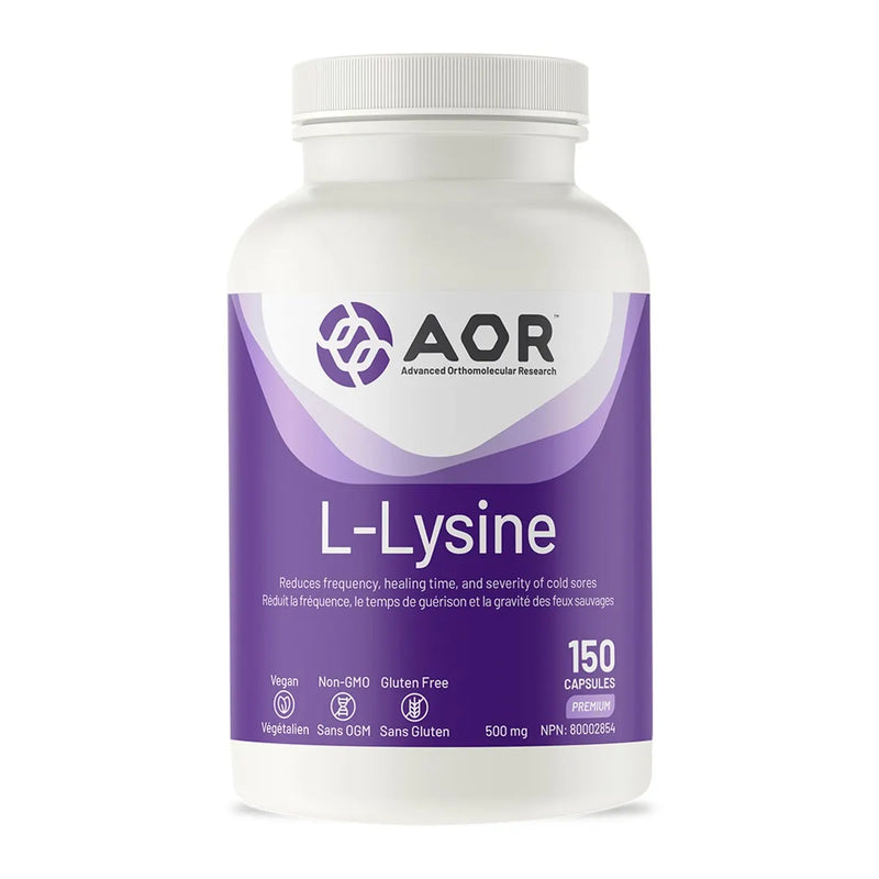 AOR L-Lysine 500 mg 150 Veggie Caps