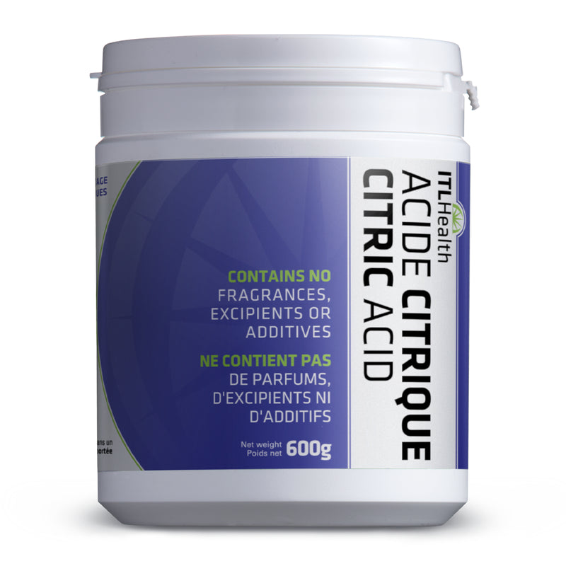 ITL Health Citric Acid 600g - Non-GMO and Fragrance Free
