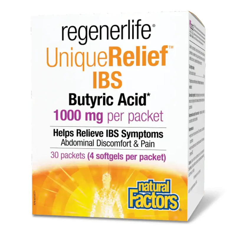 Natural Factors RegenerLife Unique Relief IBS Butyric Acid 30 Packs