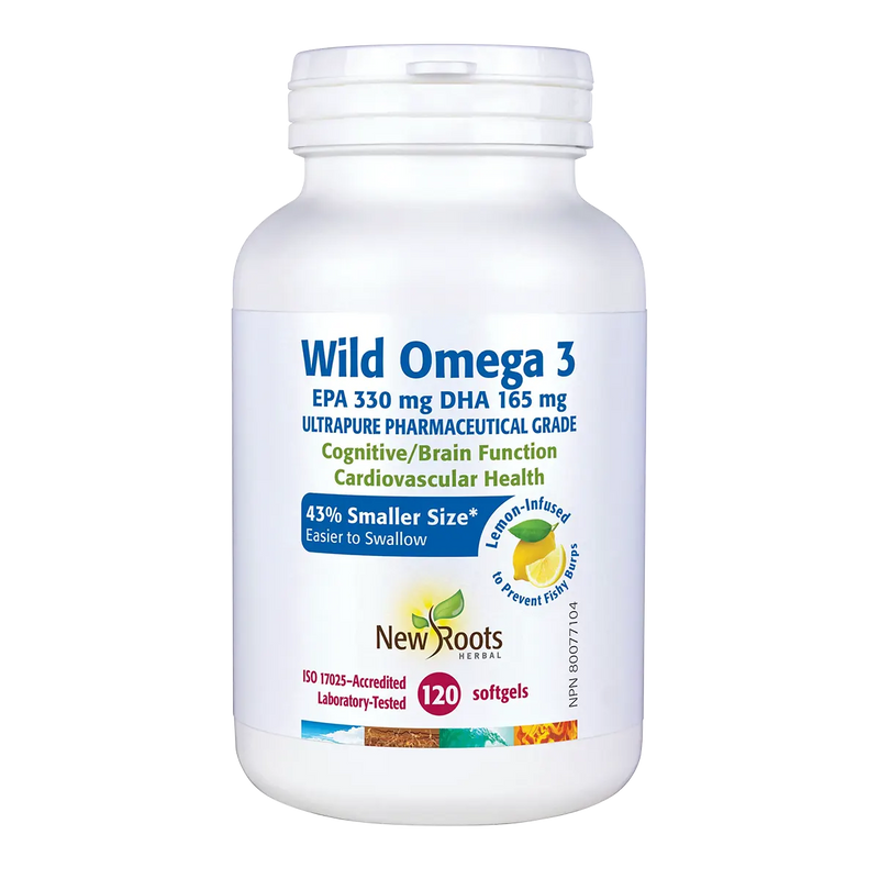 New Roots Wild Omega 3 EPA 330 mg DHA 165 mg 120 Soft gels
