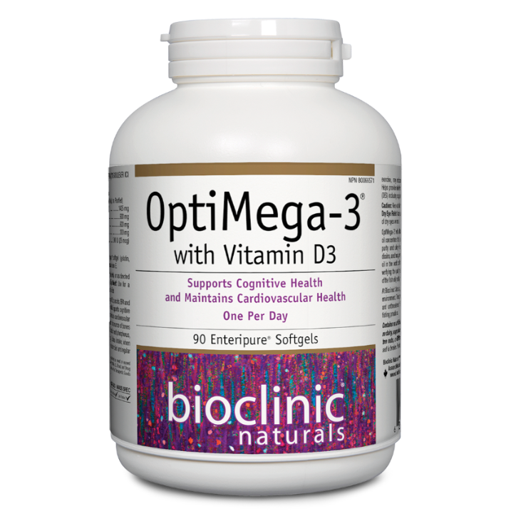 Bioclinic Naturals OptiMega 3 With Vitamin D3 1000 IU 90 Softgels