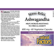 Natural Factors Ashwagandha 600mg 60 Veggie Caps Supplements - Stress at Village Vitamin Store