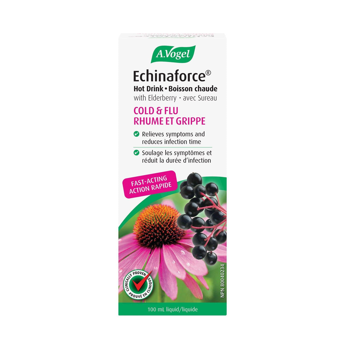 A.Vogel Echinaforce Hot Drink With Elderberry 100mL Cough, Cold & Flu at Village Vitamin Store