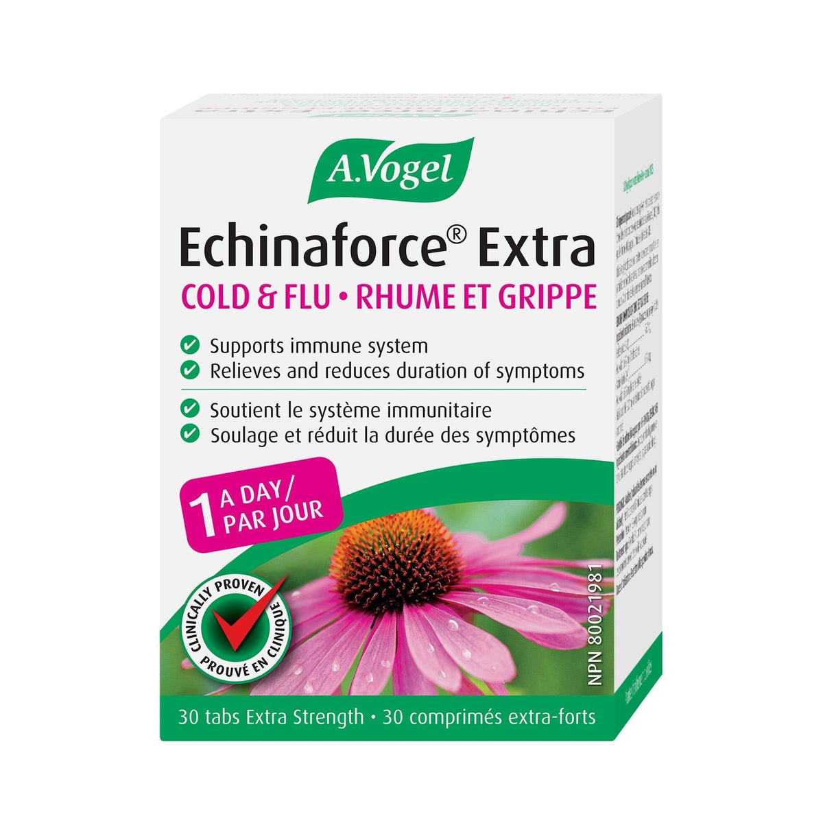 A.Vogel Echinaforce Extra Strength 30 Tabs Cough, Cold & Flu at Village Vitamin Store