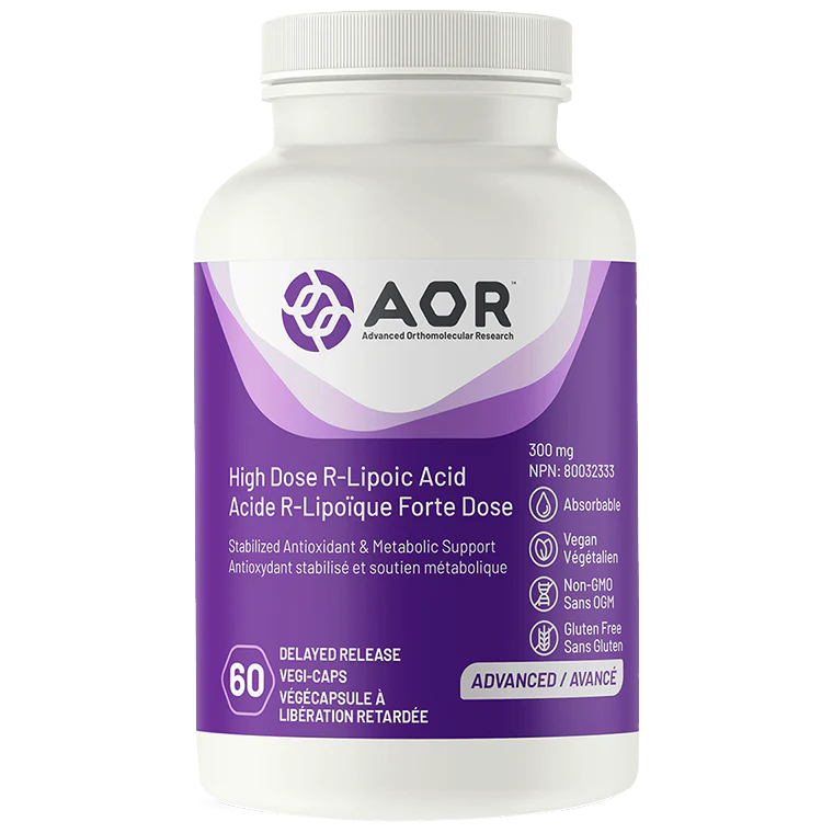 AOR High Dose R-Lipoic Acid 300mg 60 Capsules