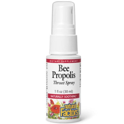 Natural Factors Bee Propolis Throat Spray 30mL Cough, Cold & Flu at Village Vitamin Store