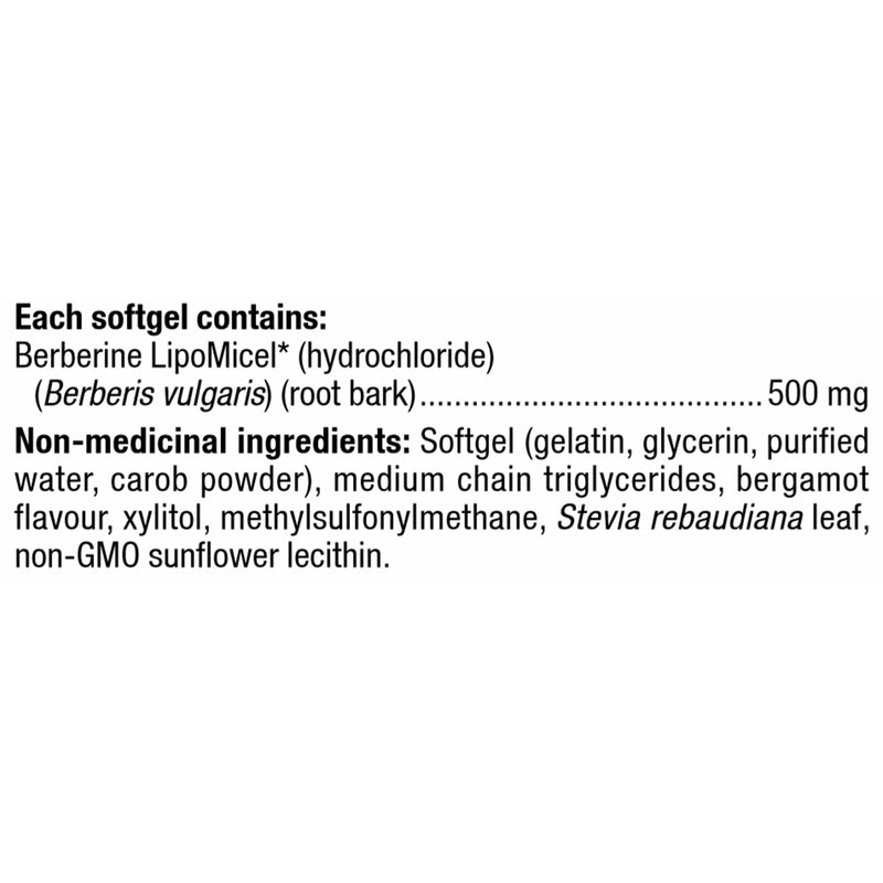 Natural Factors Berberine LipoMicel 500 mg 60 softgels