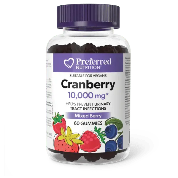 Preferred Nutrition Cranberry 10,000 mg Mixed Berry 60 Gummies
