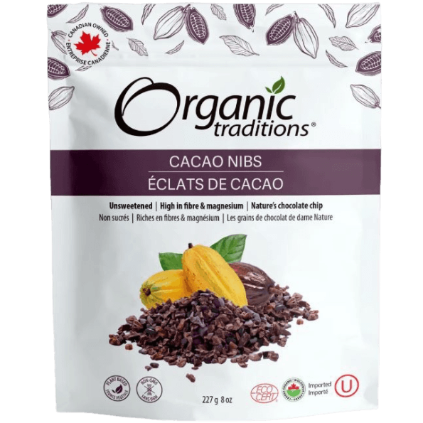 Organic Traditions Cacao Nibs 227G Food Items at Village Vitamin Store