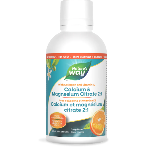 Nature's Way Calcium & Magnesium Citrate 2:1 with K2 Orange 500mL