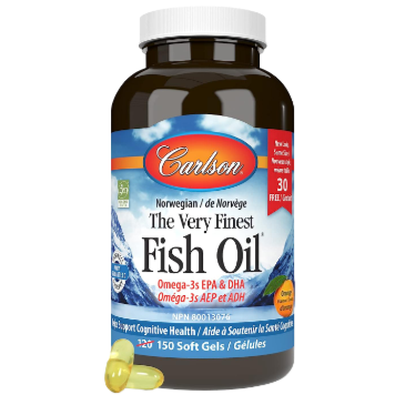 Carlson's Very Finest Fish Oil - 120 + 30 Softgels BONUS Supplements - EFAs at Village Vitamin Store