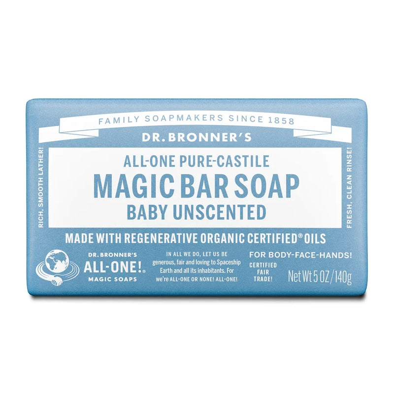 Dr. Bronner's Pure-Castile Bar Soap Baby Unscented 140g