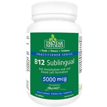 TriStar Naturals B12 Sublingual 5000mcg-75 tablets Vitamins - Vitamin B at Village Vitamin Store