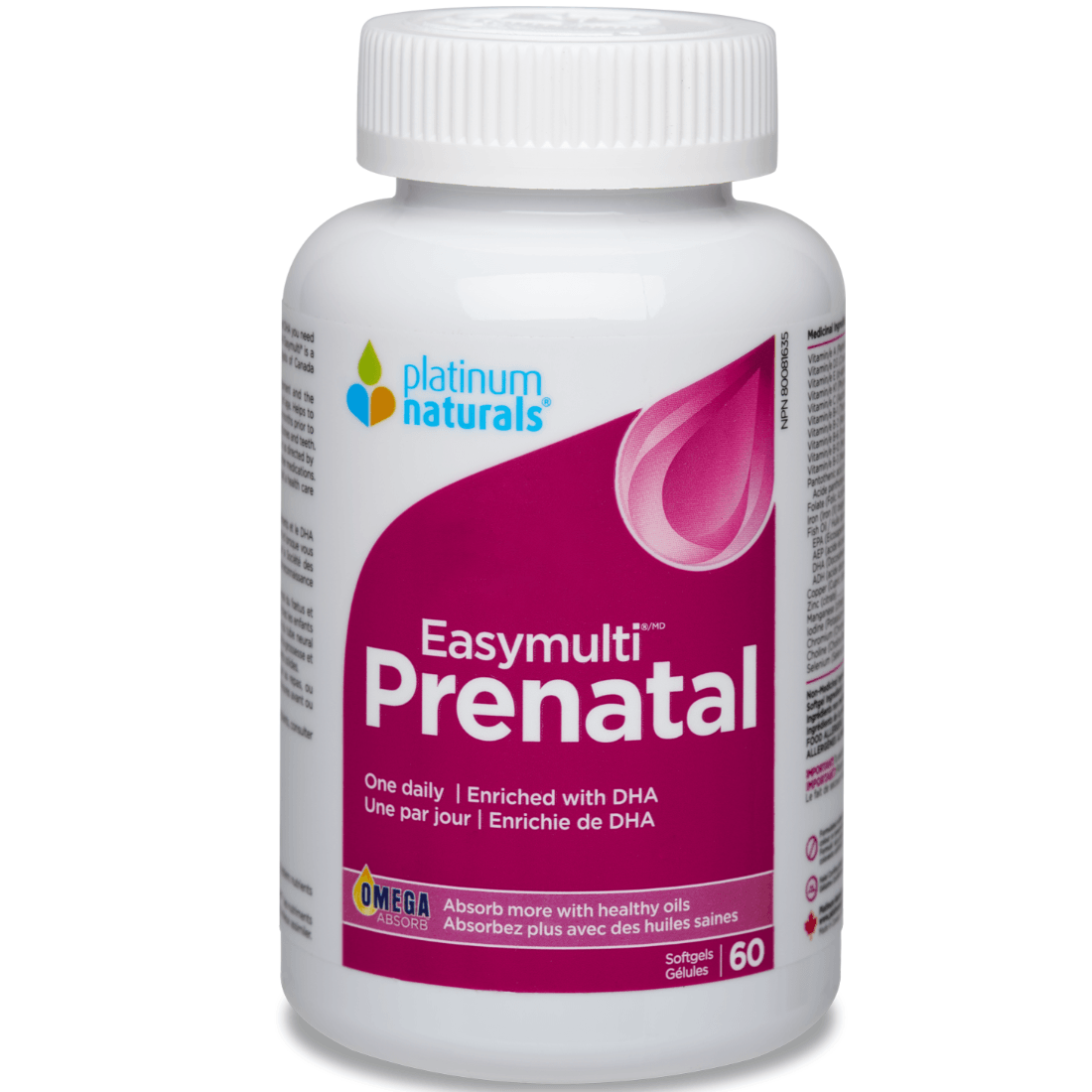 Platinum Naturals Easymulti Prenatal 60 Soft-Gels Supplements - Prenatal at Village Vitamin Store