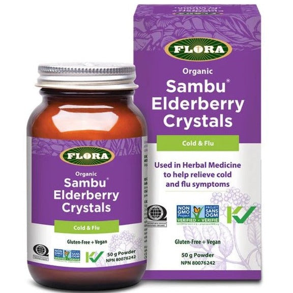 Flora Sambu® Elderberry Crystals 50g Powder Cough, Cold & Flu at Village Vitamin Store