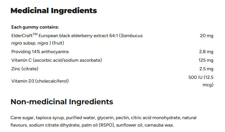 Natural Factors Big Friends Elderberry Gummies with Vitamins C & D plus Zinc 60 gummies