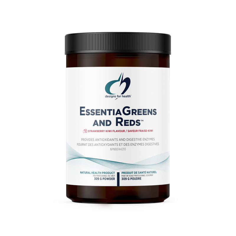 Designs For Health Essentia Greens And Reds Strawberry Kiwi Flavour 309 Gram Powder