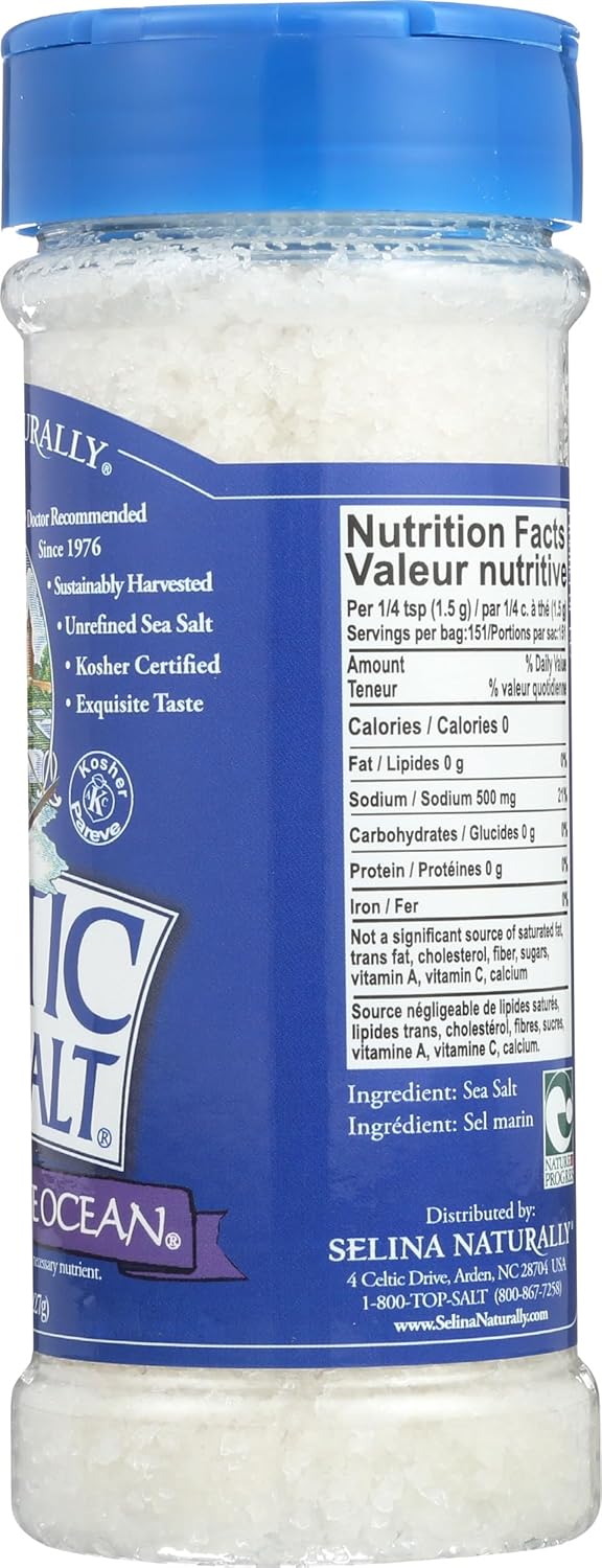 Celtic Sea Salt Shaker Bottle Flower of the ocean 227g *Limit of 1 Per Order*
